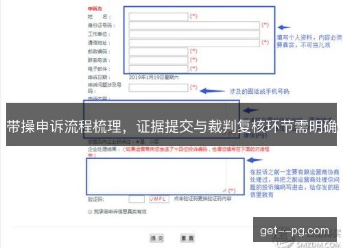 带操申诉流程梳理，证据提交与裁判复核环节需明确